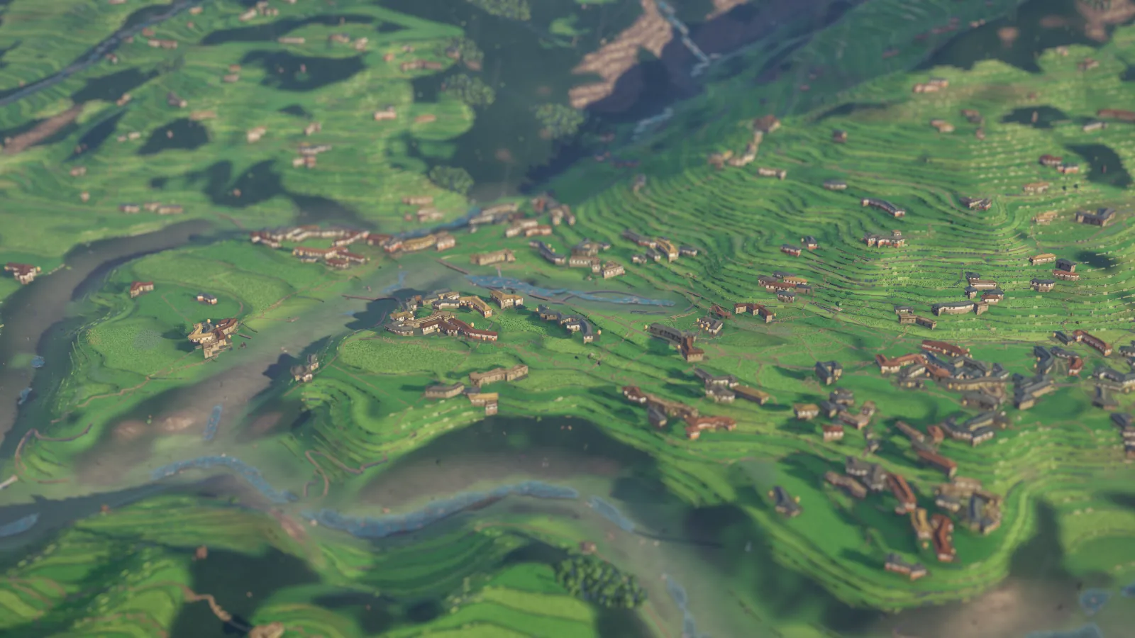 Spring in the valley, fresh green on the terraces.